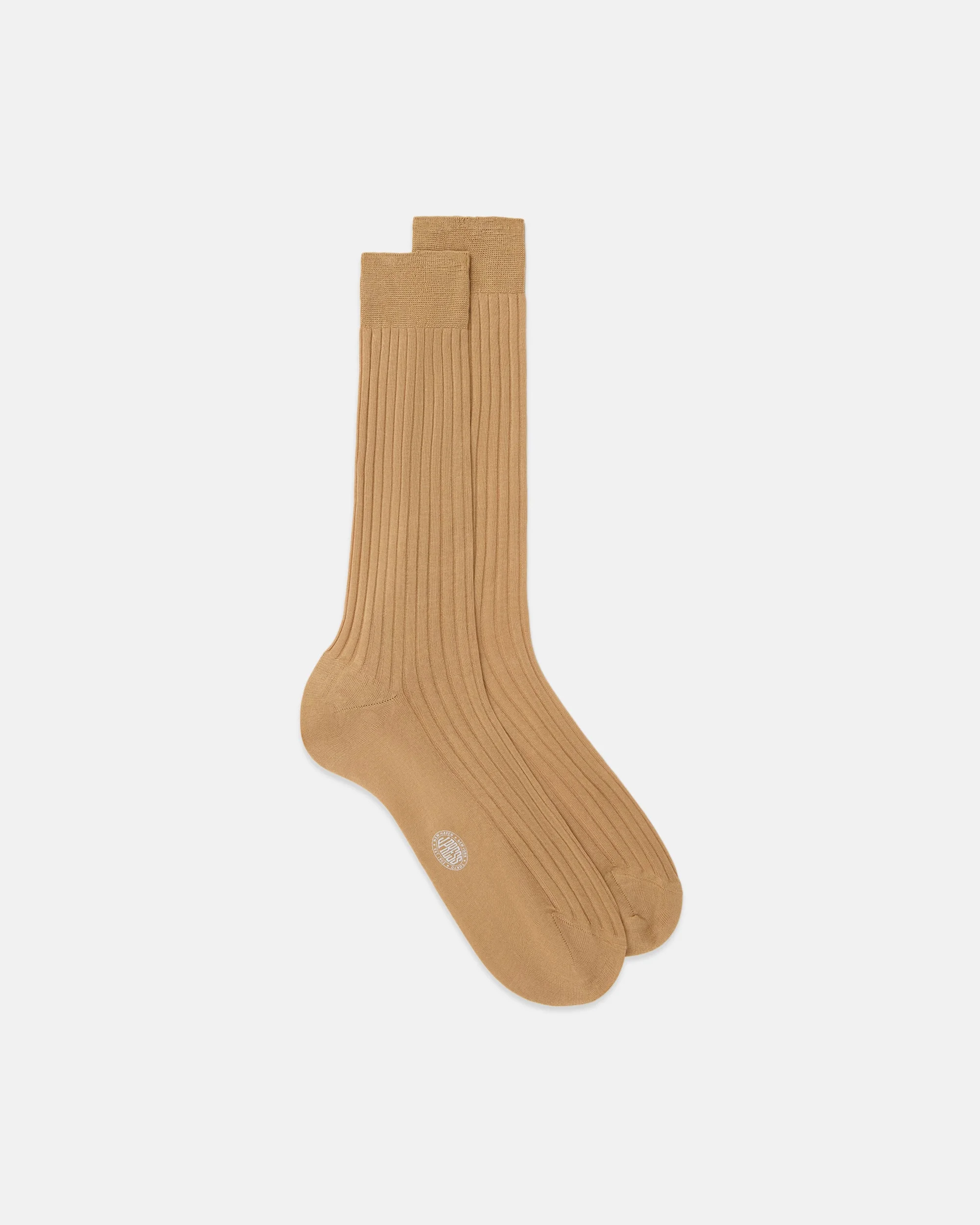 MADE-IN-ITALY CAMEL COTTON MID-CALF SOCKS - 1