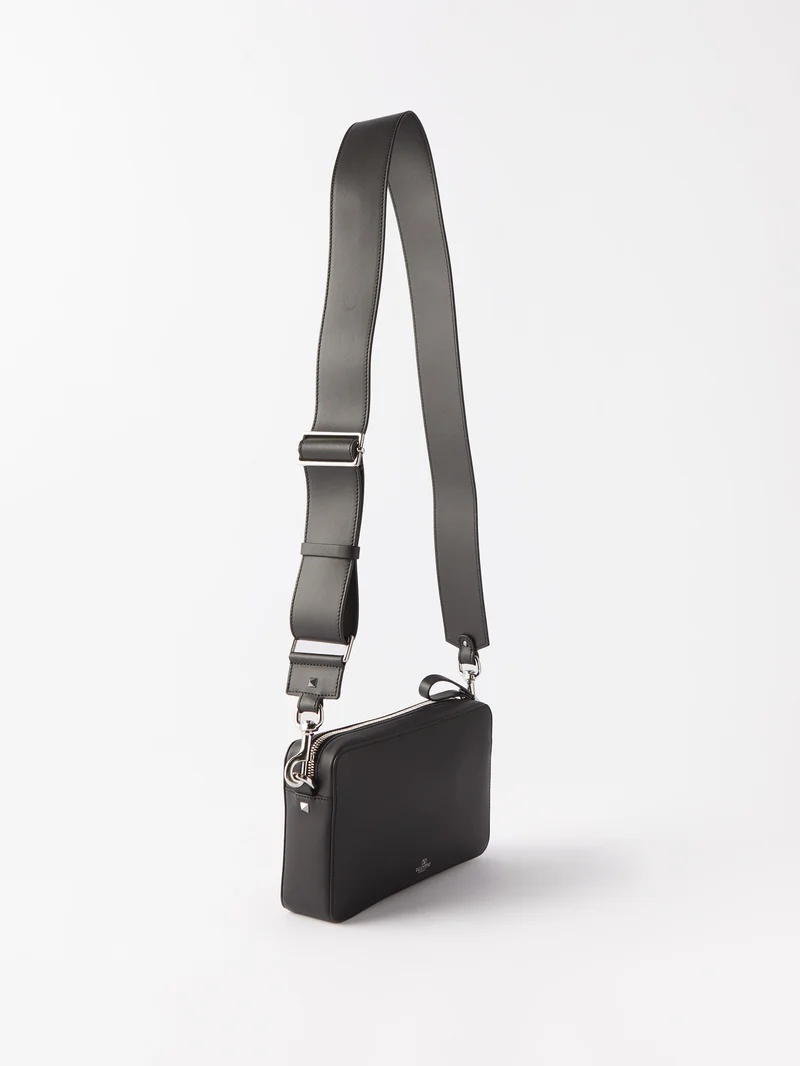 VLTN-logo leather cross-body bag - 4