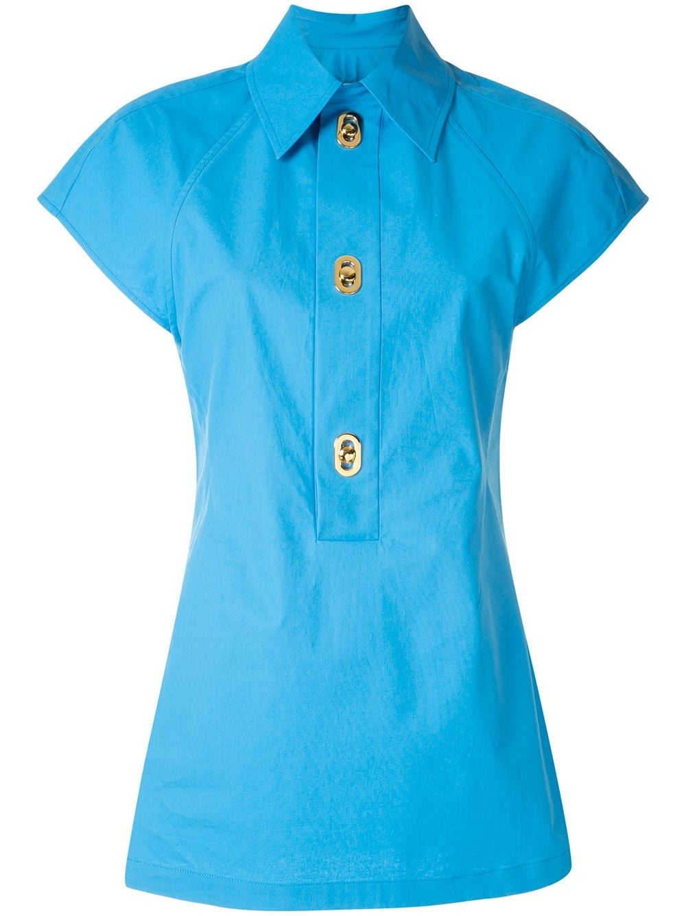 decorative buttons short-sleeve shirt - 1