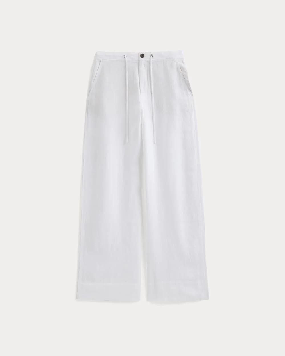 WIDE-LEG DRAWSTRING PANT IN LINEN - 1