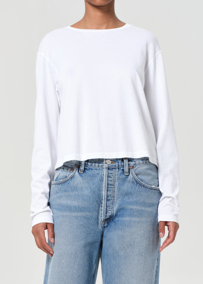 SYDNEY LONG SLEEVE TEE IN WHITE 1