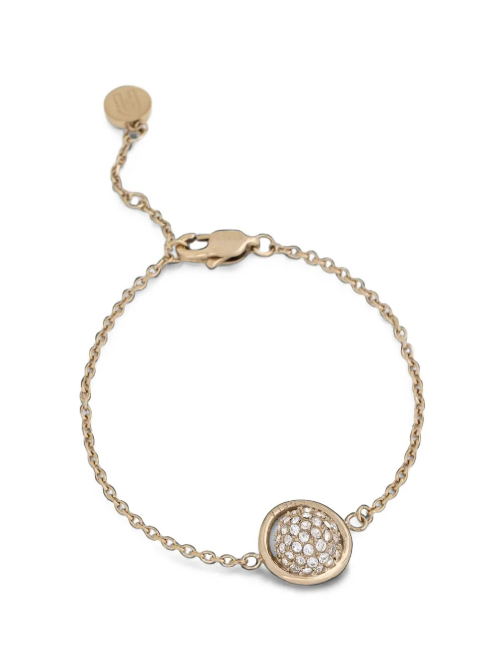 crystal-embellished orb-pendant bracelet - 1
