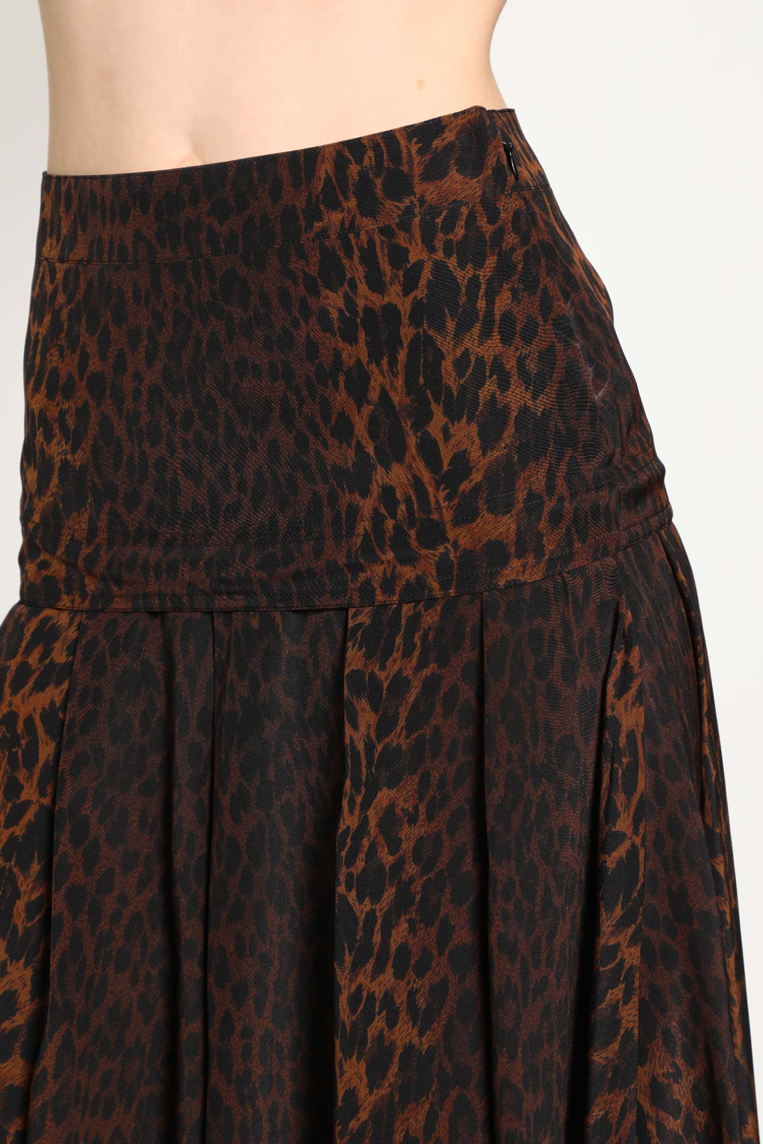 Leopard Print Godet Skirt - 4