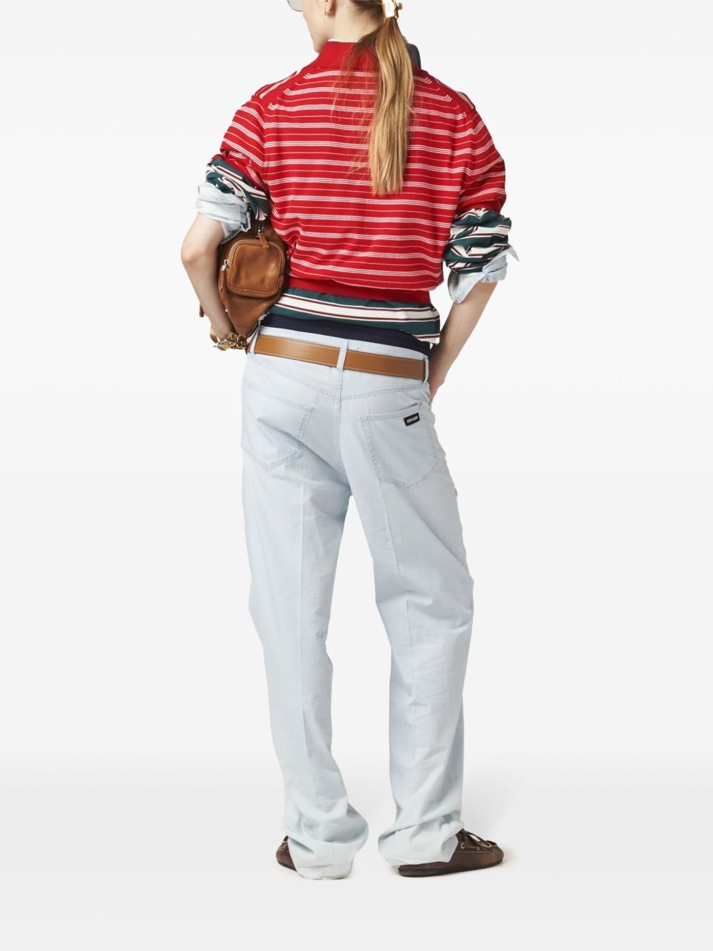 intarsia-knit logo polo shirt - 3