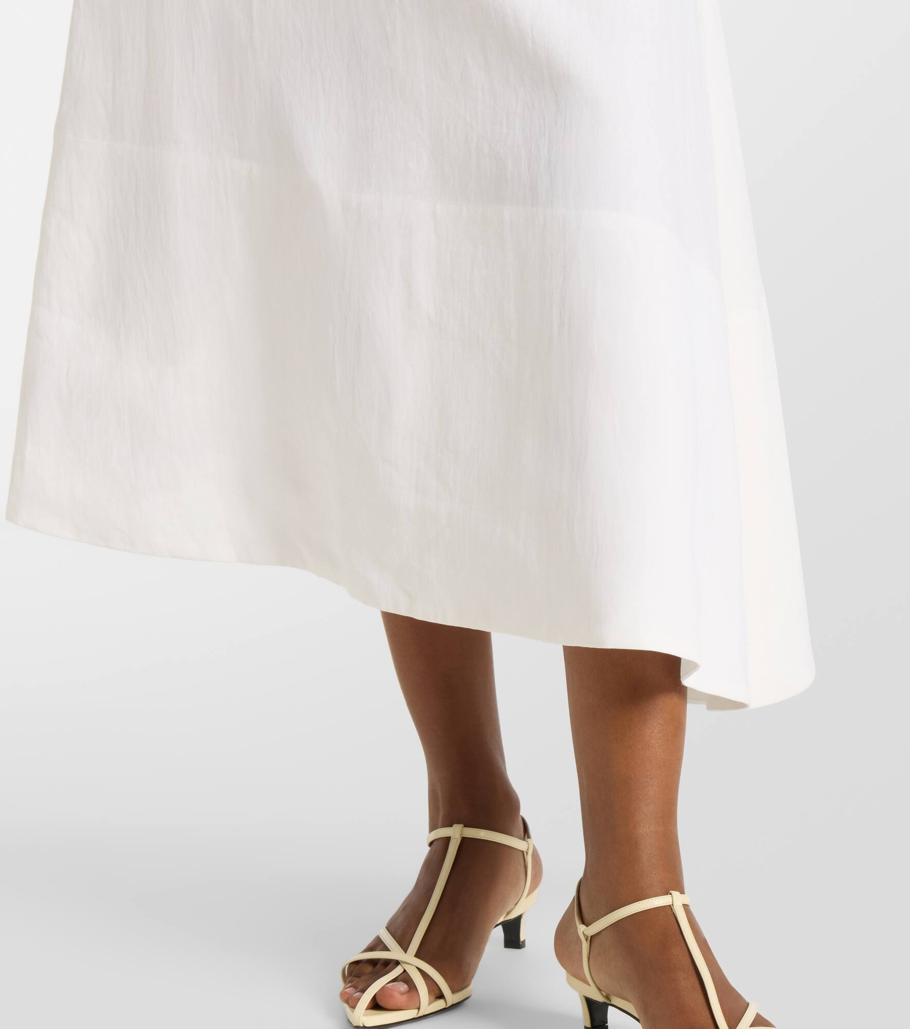 Asymmetric linen midi skirt - 5