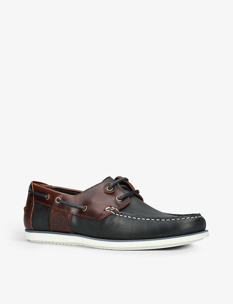 Wake logo-debossed leather boat shoes 3