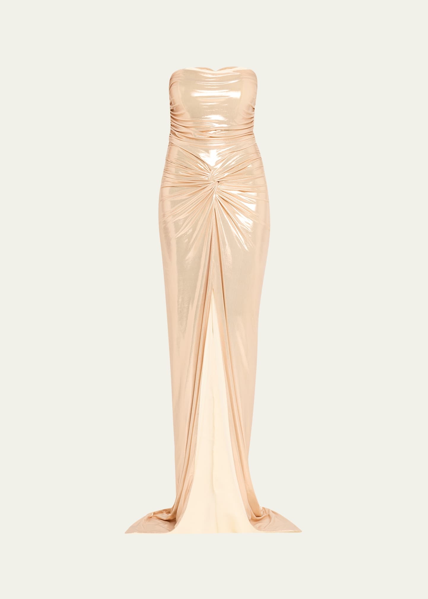 Maytal Metallic Strapless Gown - 1
