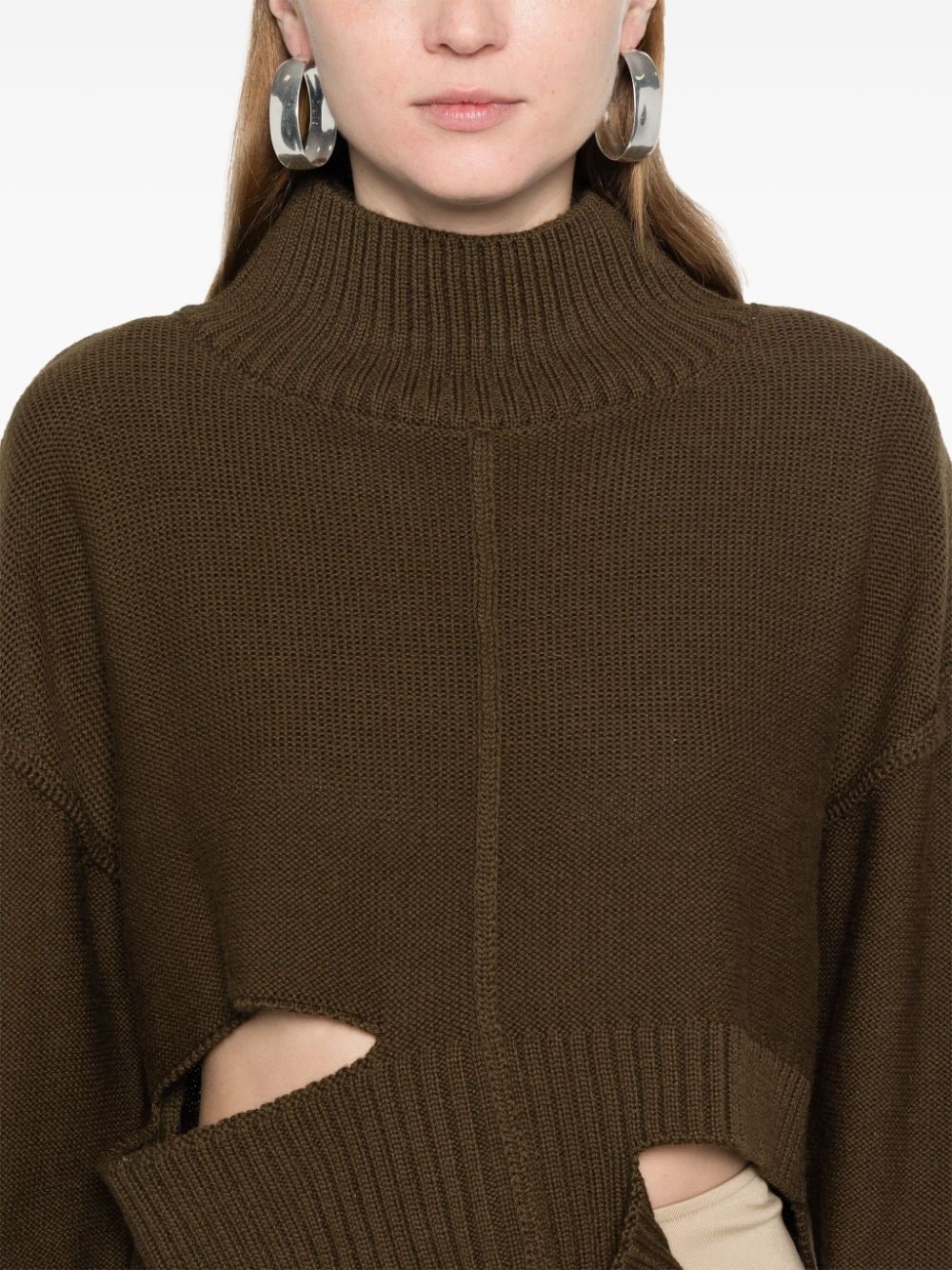 distressed cropped jumper - 5