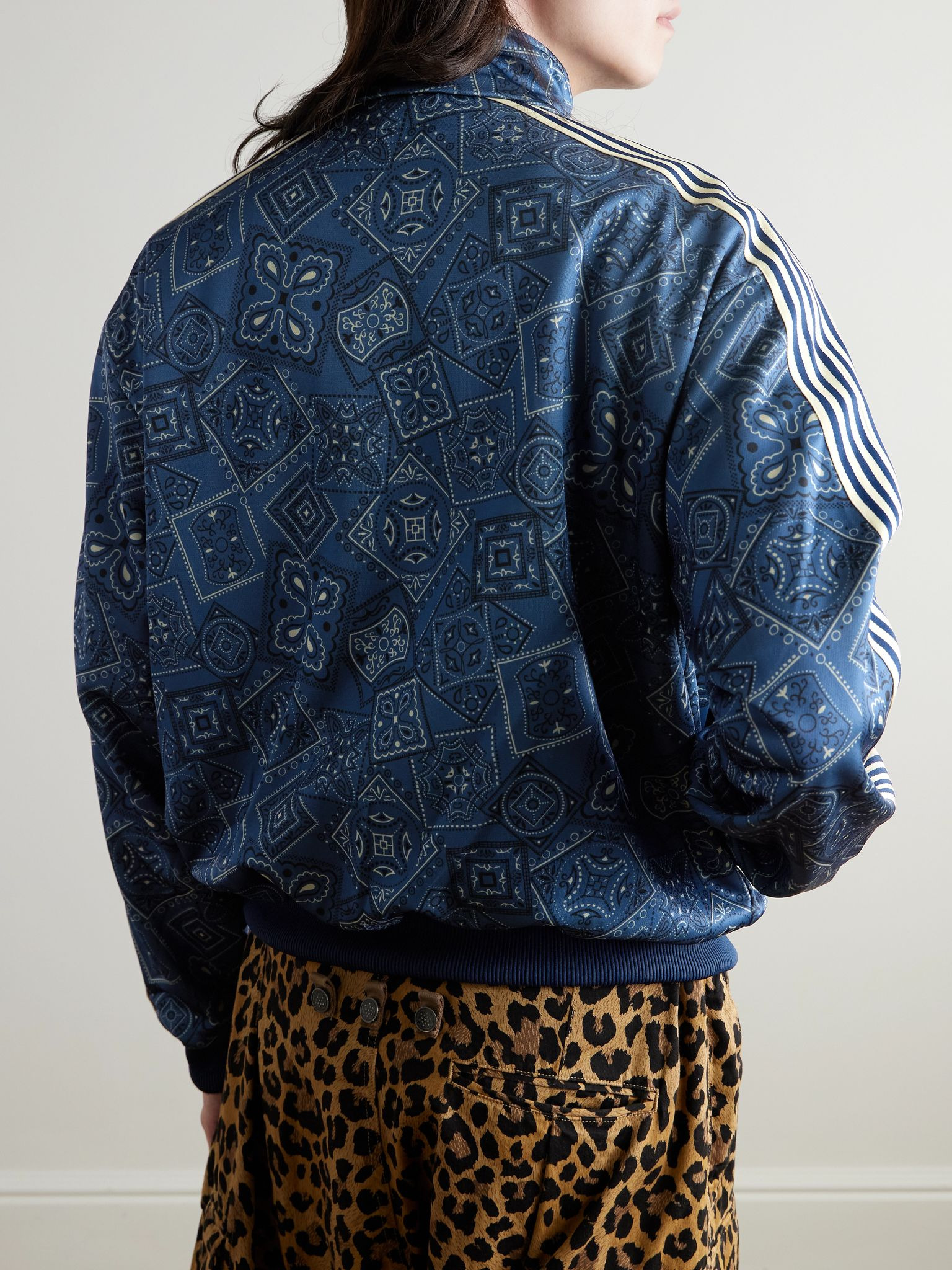Cookie Bandana-Print Striped Shell Track Jacket Navy - 4