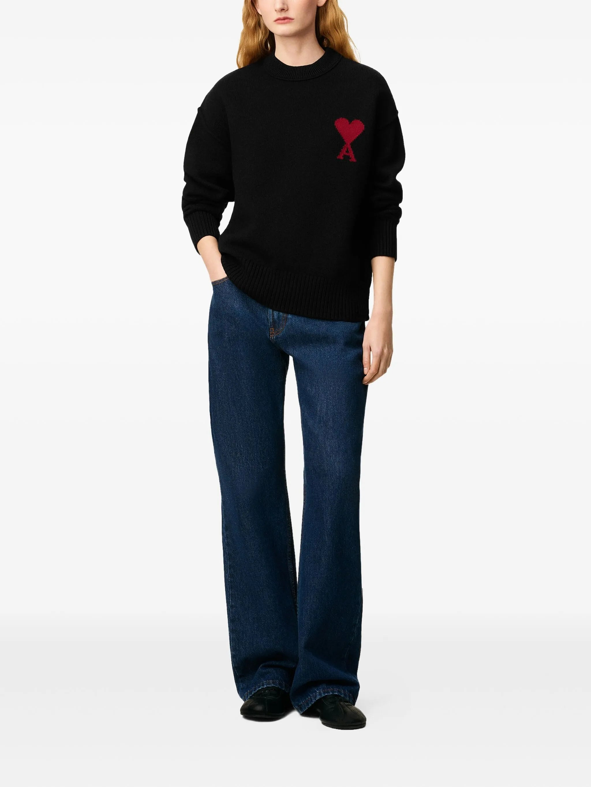 Ami Paris Heart-intarsia Wool Sweater - 2