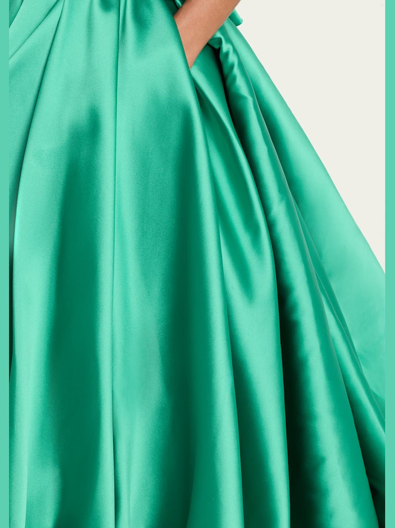 Scuba Satin Pleated Midi Balloon Skirt 5