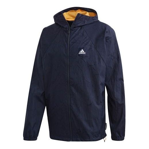 adidas Casual Sports hooded Logo Jacket Navy Blue FR8289 - 1