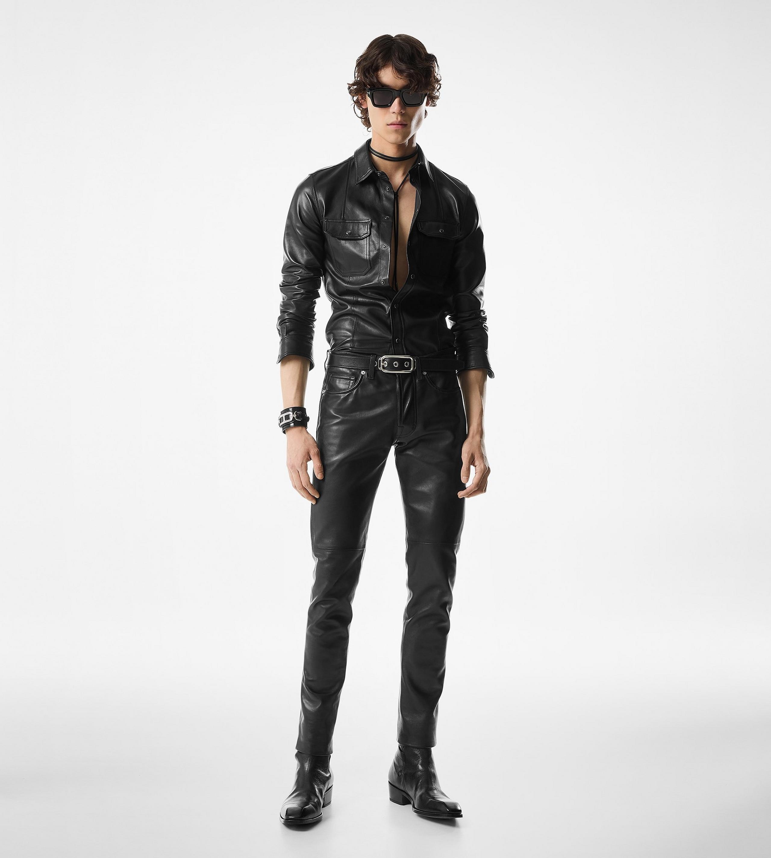 SHINY NAPPA PLONGE WESTERN SHIRT - 3