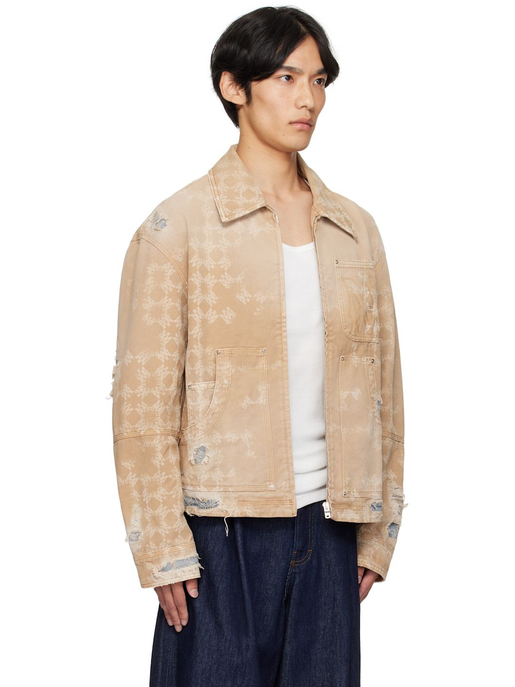 Beige Repair Work Jacket - 2