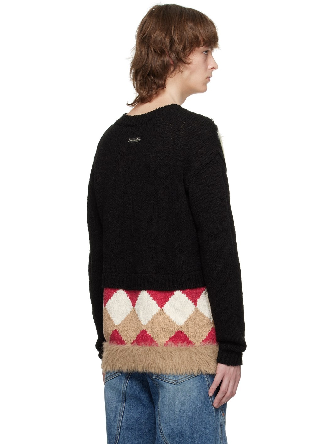 Black Argyle Sweater - 3