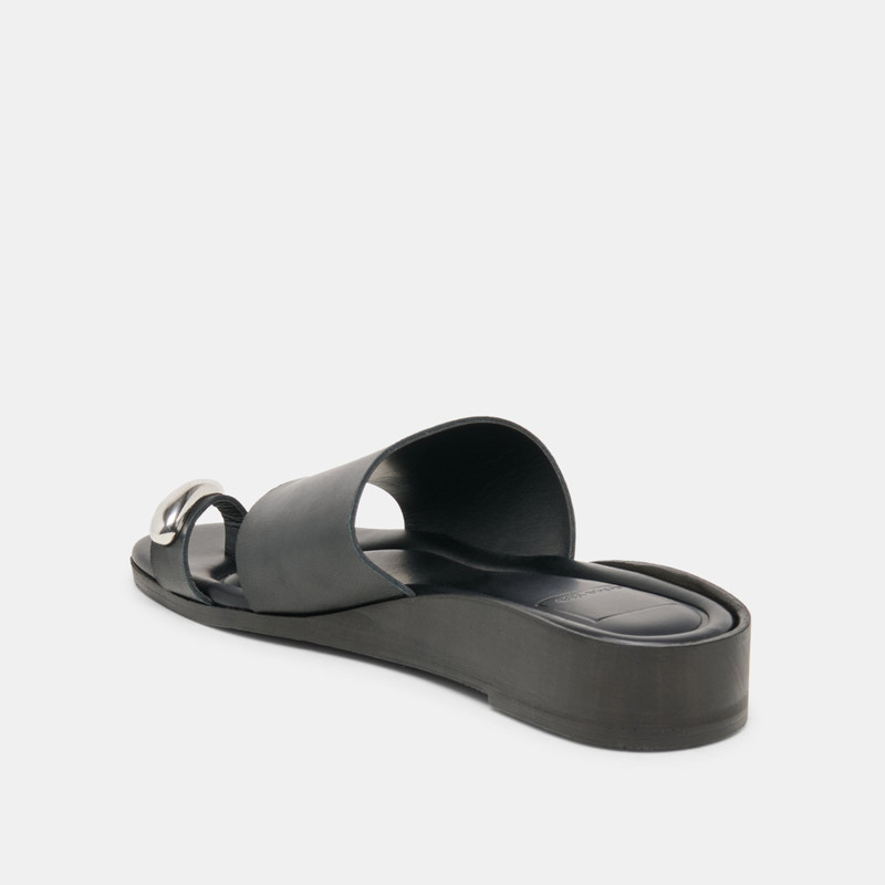 MOXY SANDALS BLACK LEATHER 5