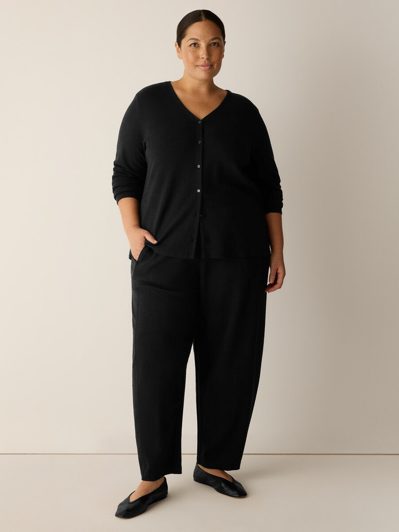 Cross Hatch Stretch Jersey Button-Front Top 6