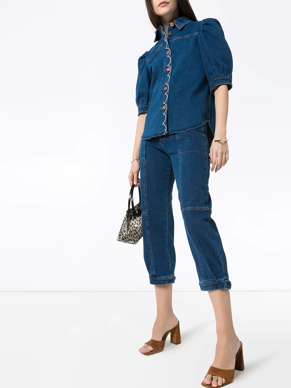 high-rise cropped jeans - 2