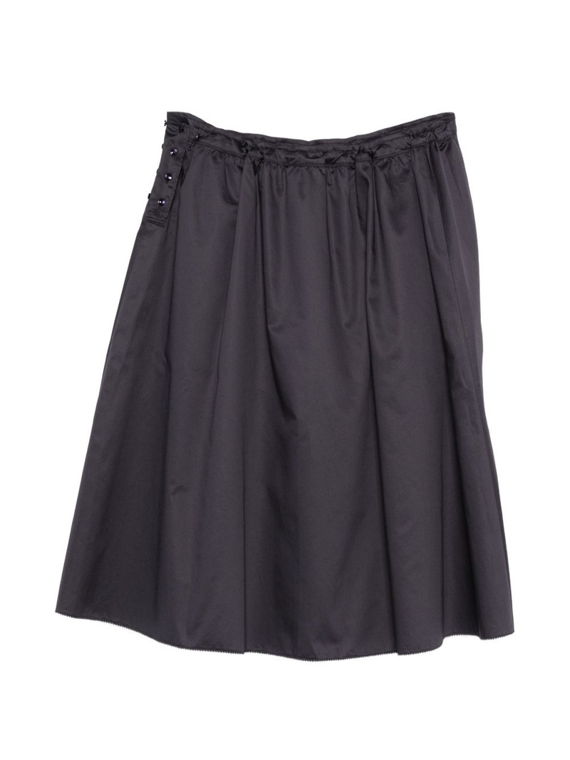 LOW CLASSIC drawstring cotton midi skirt outlook