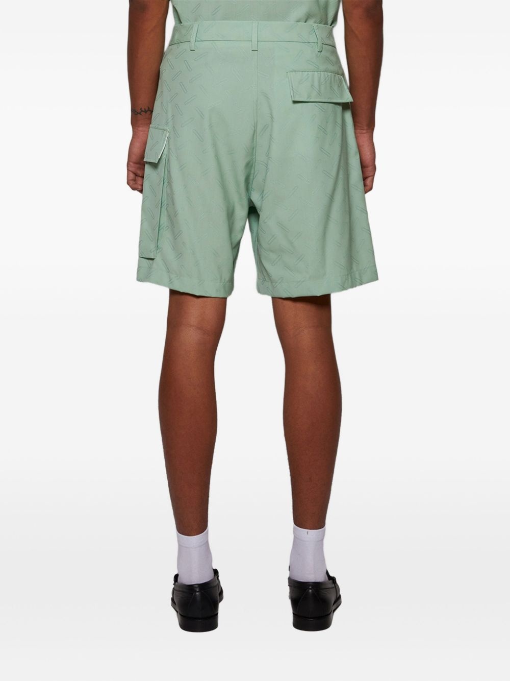 geometric-print tailored shorts - 5