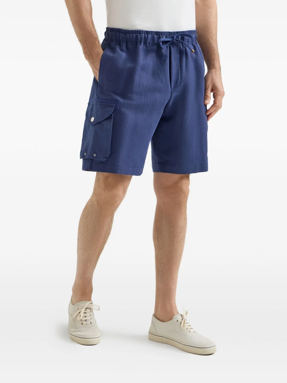 drawstring-fastening cargo-pockets shorts - 1