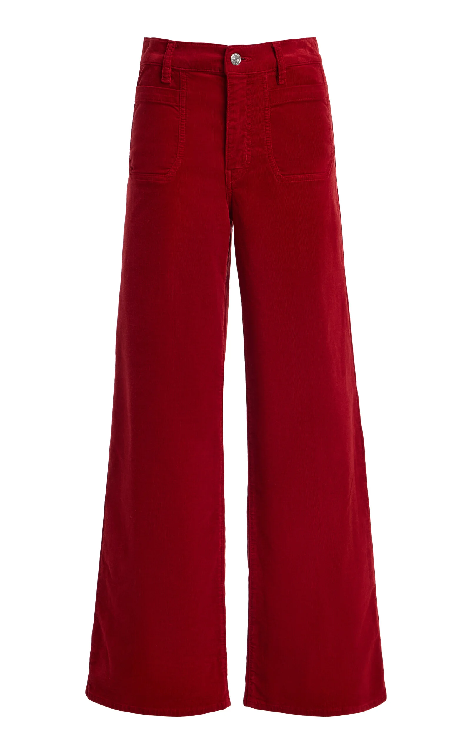 Le Slim Corduroy Mid-Rise Modernist Palazzo Jeans - 1