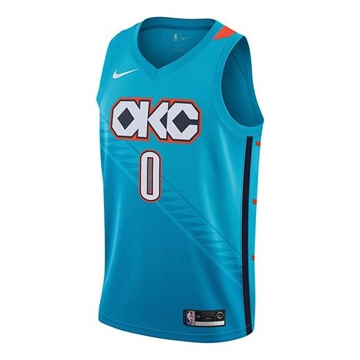 Nike NBA Russell Westbrook City Edition (Oklahoma City Thunder) Swingman Jersey Blue AJ4632-445 - 1