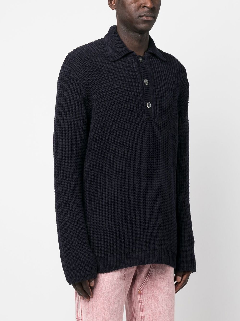 ribbed-knit cotton jumper - 3