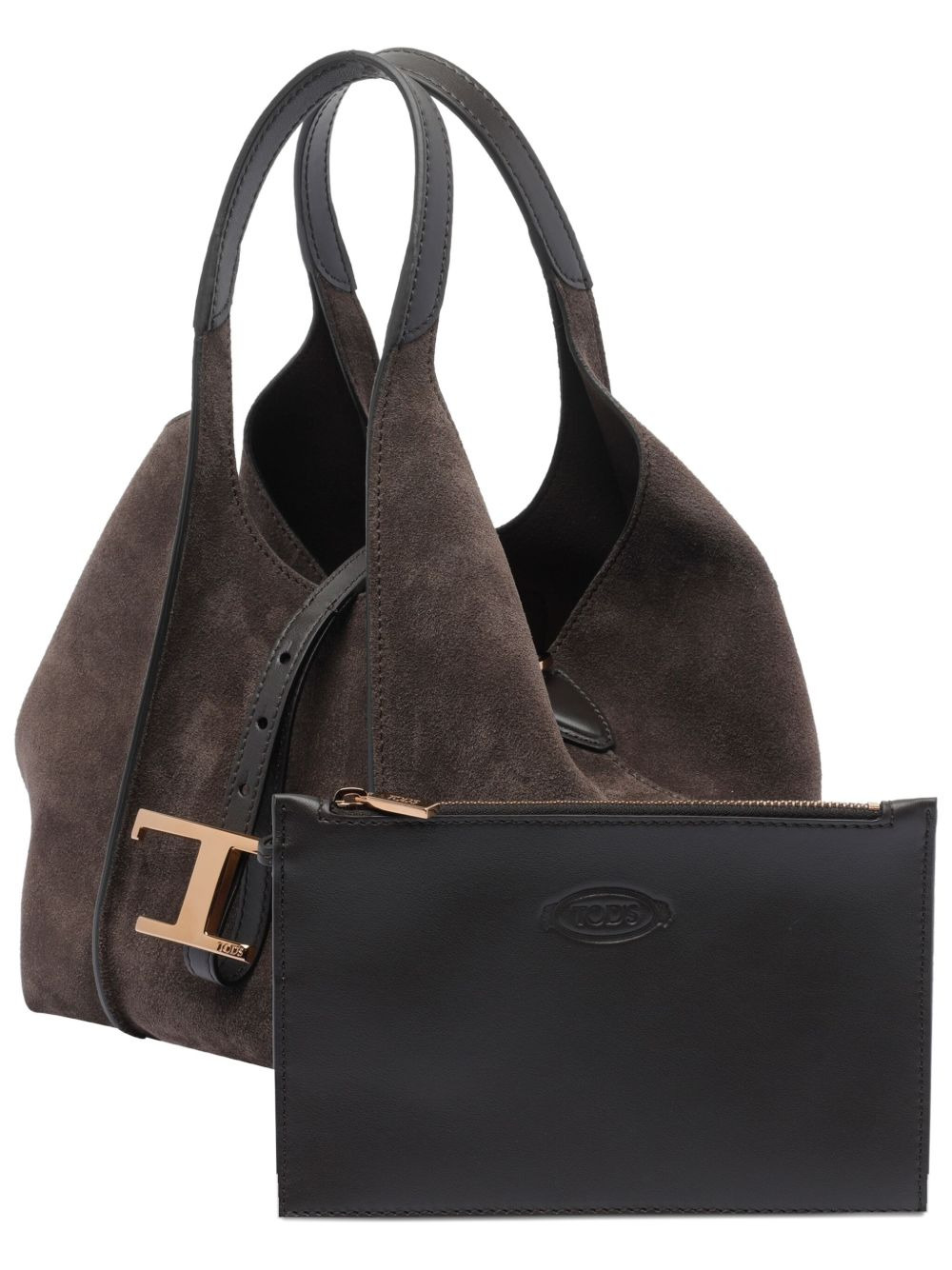 Timeless suede-leather T-buckle shoulder bag - 4
