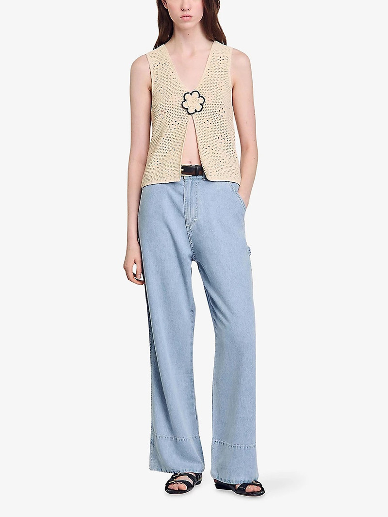 Sandro Wide-Leg Mid-Rise Baggy Jeans outlook