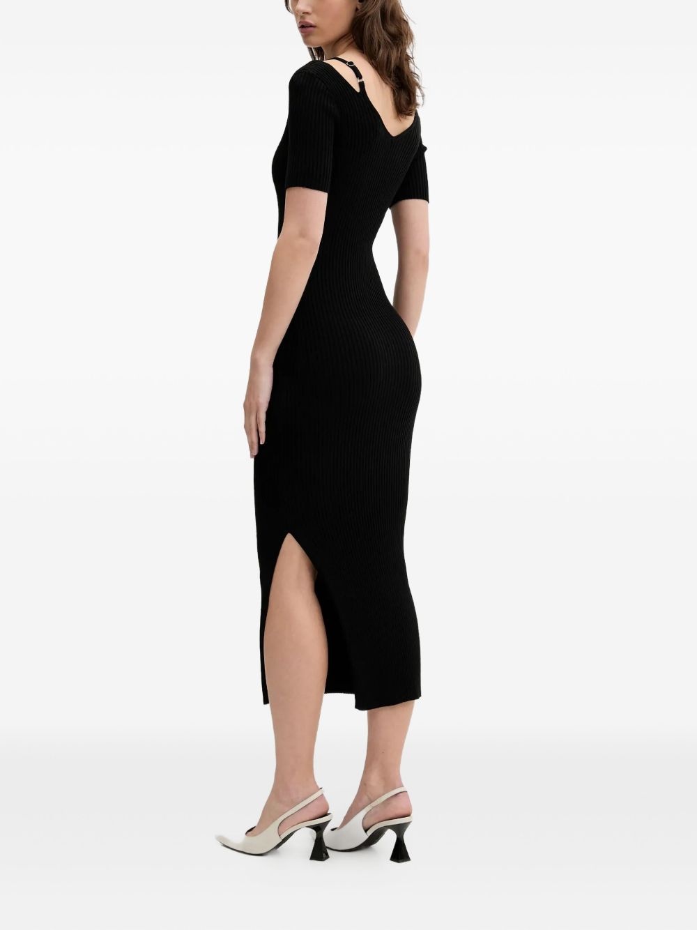 shoulder cut-out midi dress - 3