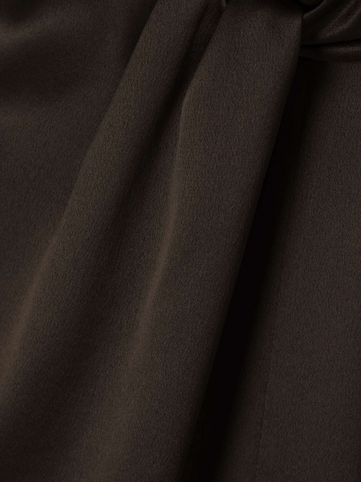 Twisted silk-satin turtleneck mini dress Dark brown - 4
