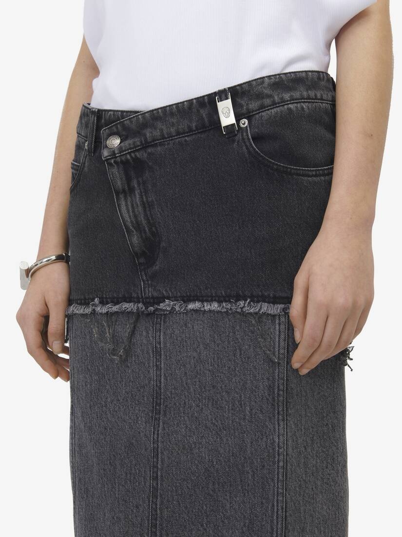 Two-tone Denim Skirt - 5