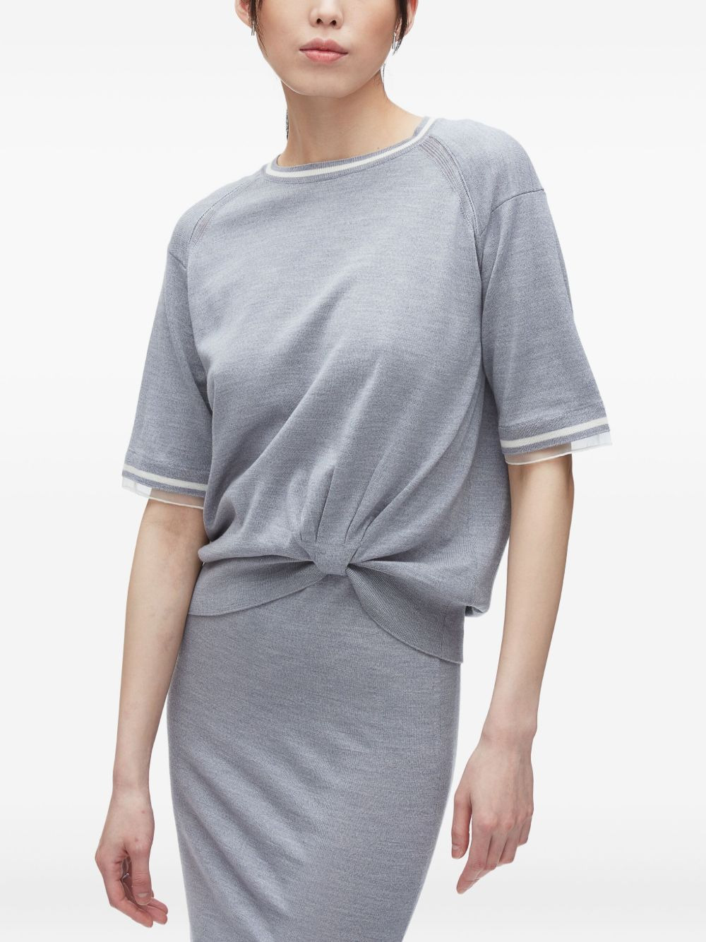 knot-detail merino midi dress - 5