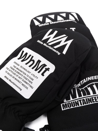 White Mountaineering logo print gloves outlook