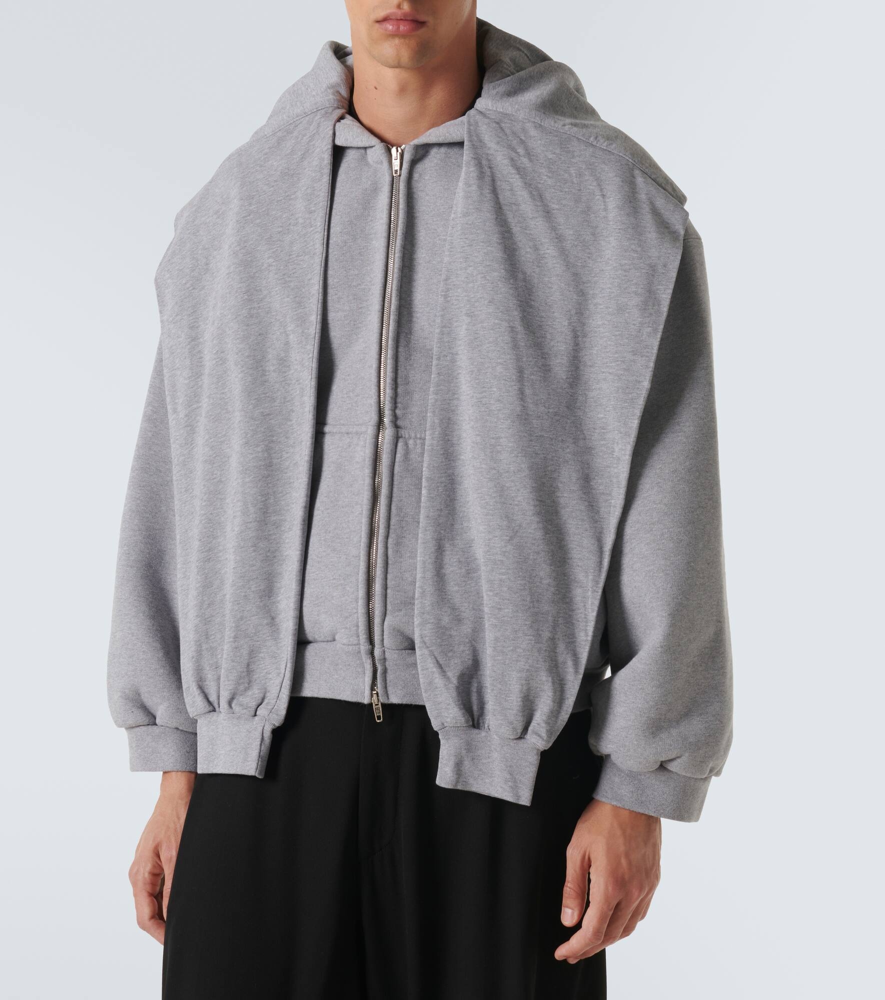 Incognito deconstructed cotton jersey hoodie - 3