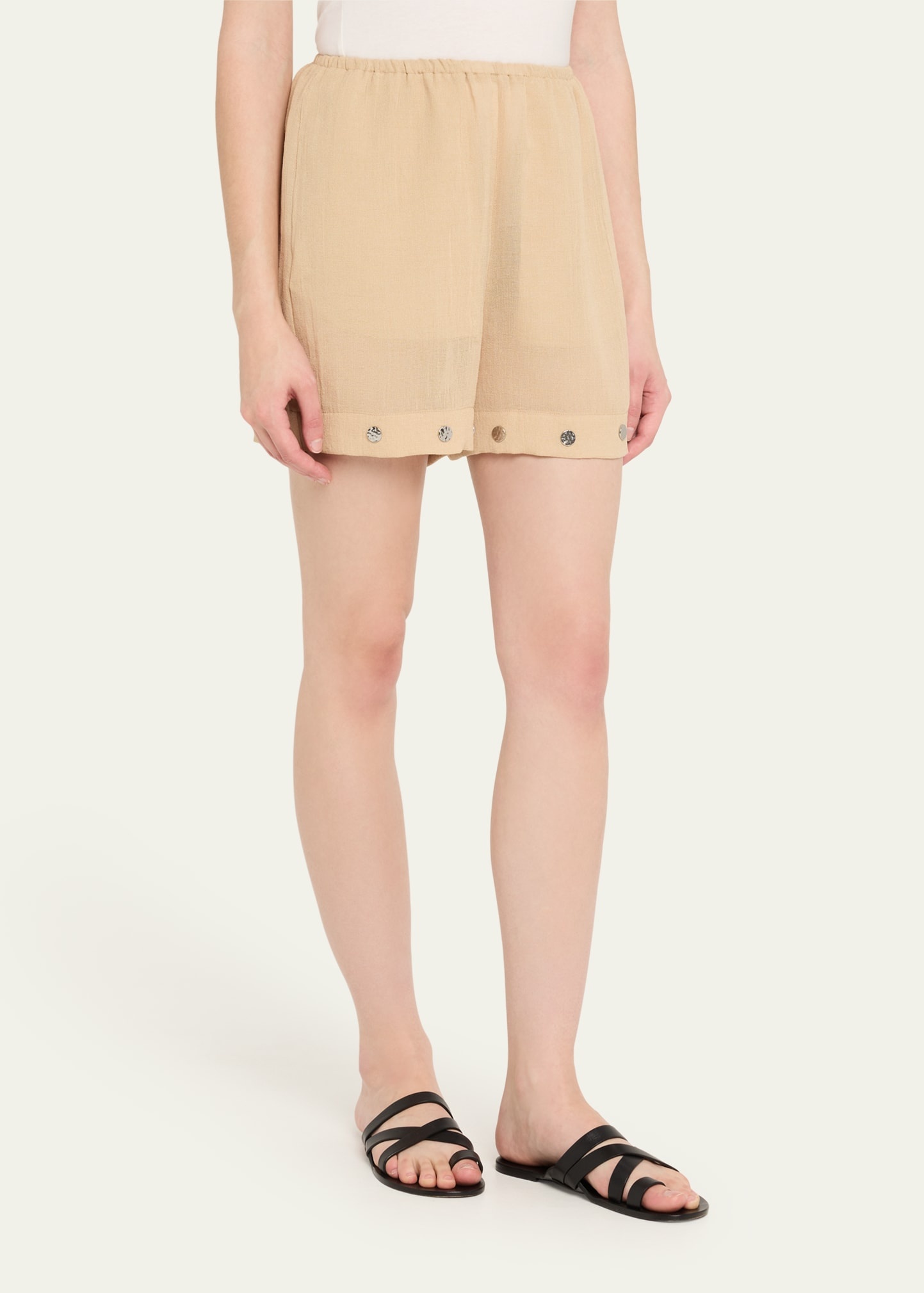 Dylla Studded Gauze Shorts - 4