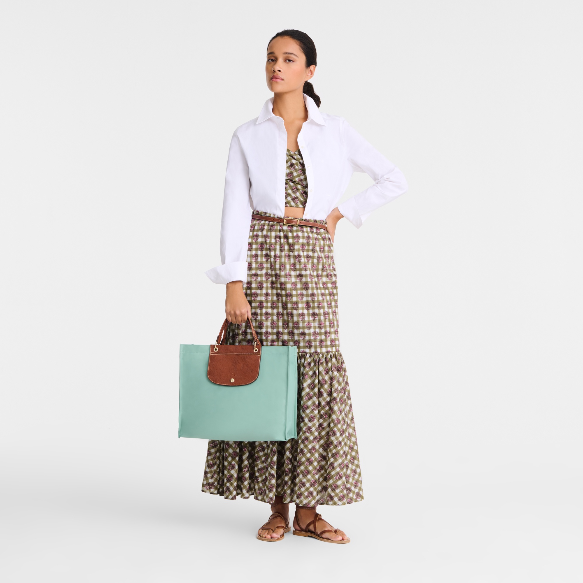 Cabas Longchamp L Tote Bag Vervain - Canvas - 2