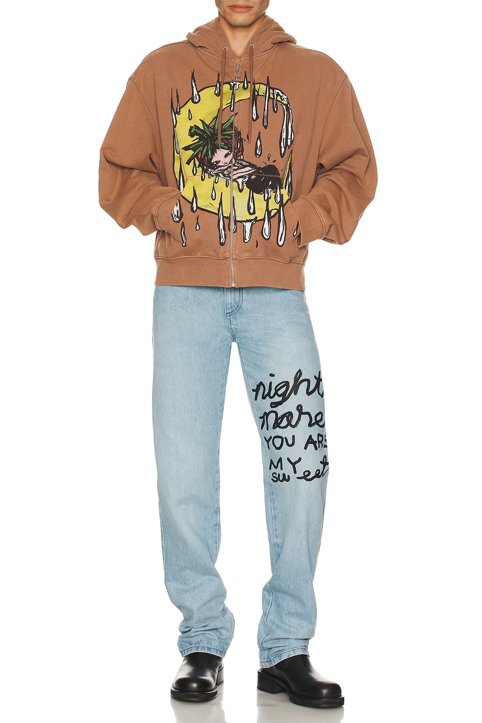 スウェット・トレーナー Sky High Farm Workwear UNISEX ERI ZIP UP HOODIE KNIT (55125) SKY HIGH FARM WORKWEAR Eri Zip Up Hoodie | REVERSIBLE