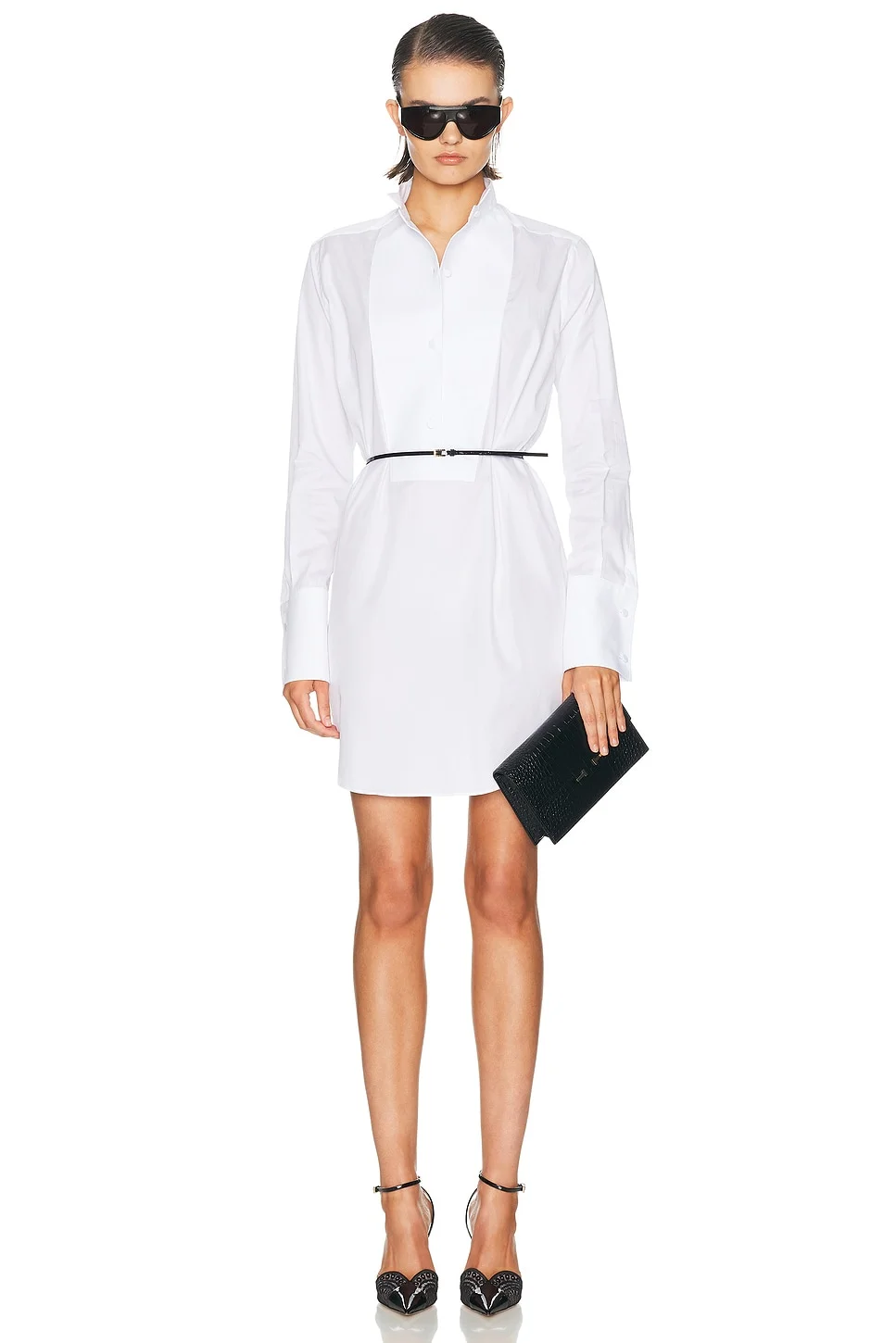 Twill Tuxedo Shirt Dress - 1