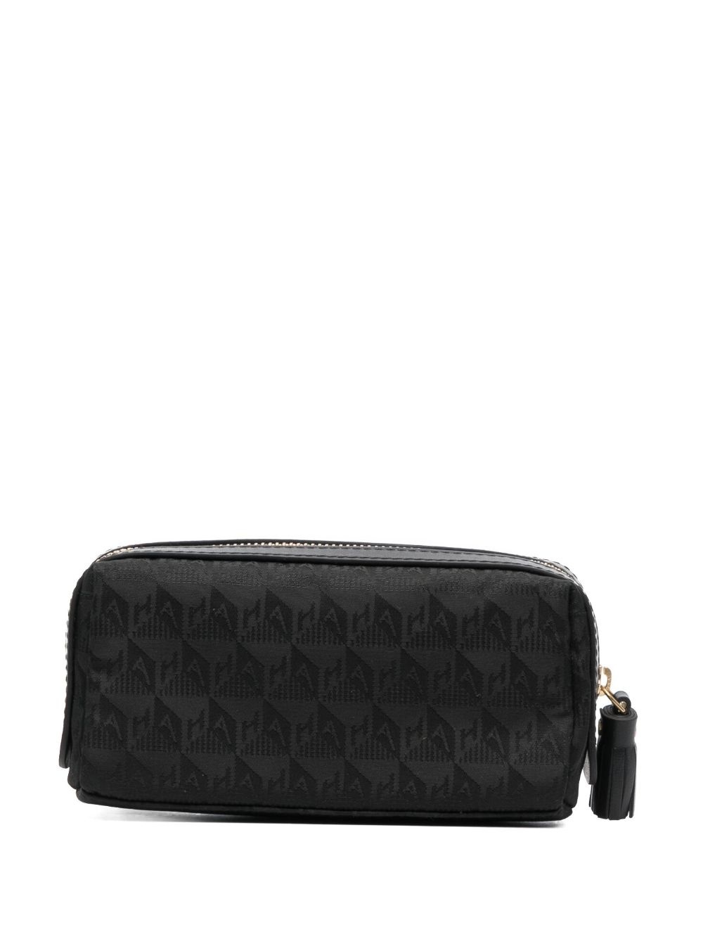 jacquard-logo leather makeup bag - 2