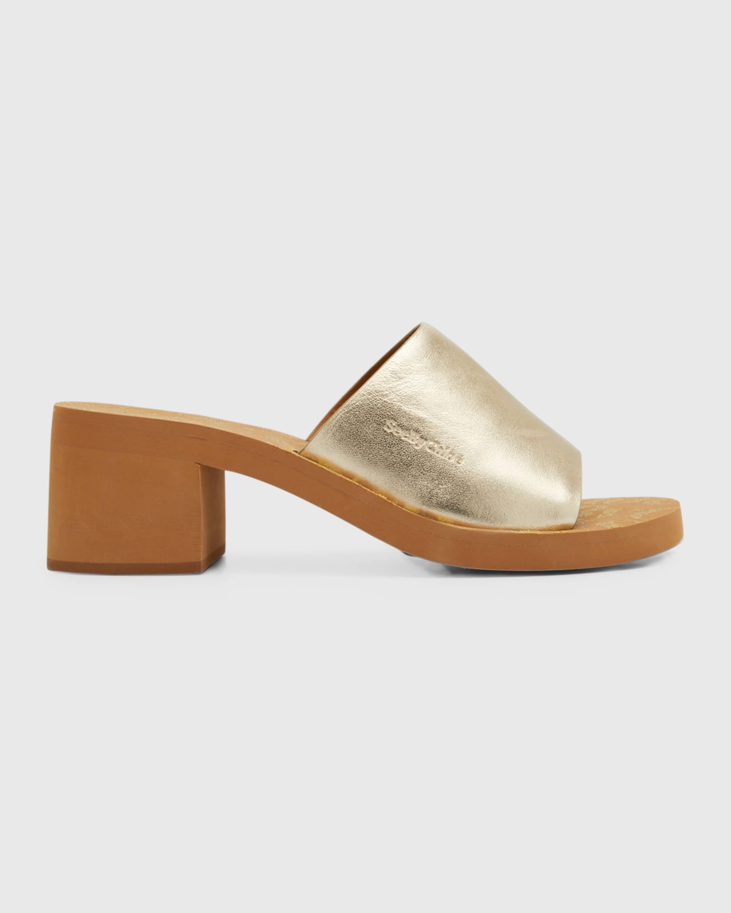 Essie Metallic Slide Sandals - 1