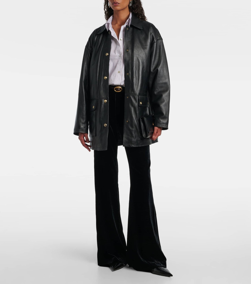 NILI LOTAN Effy high-rise flared velvet pants outlook