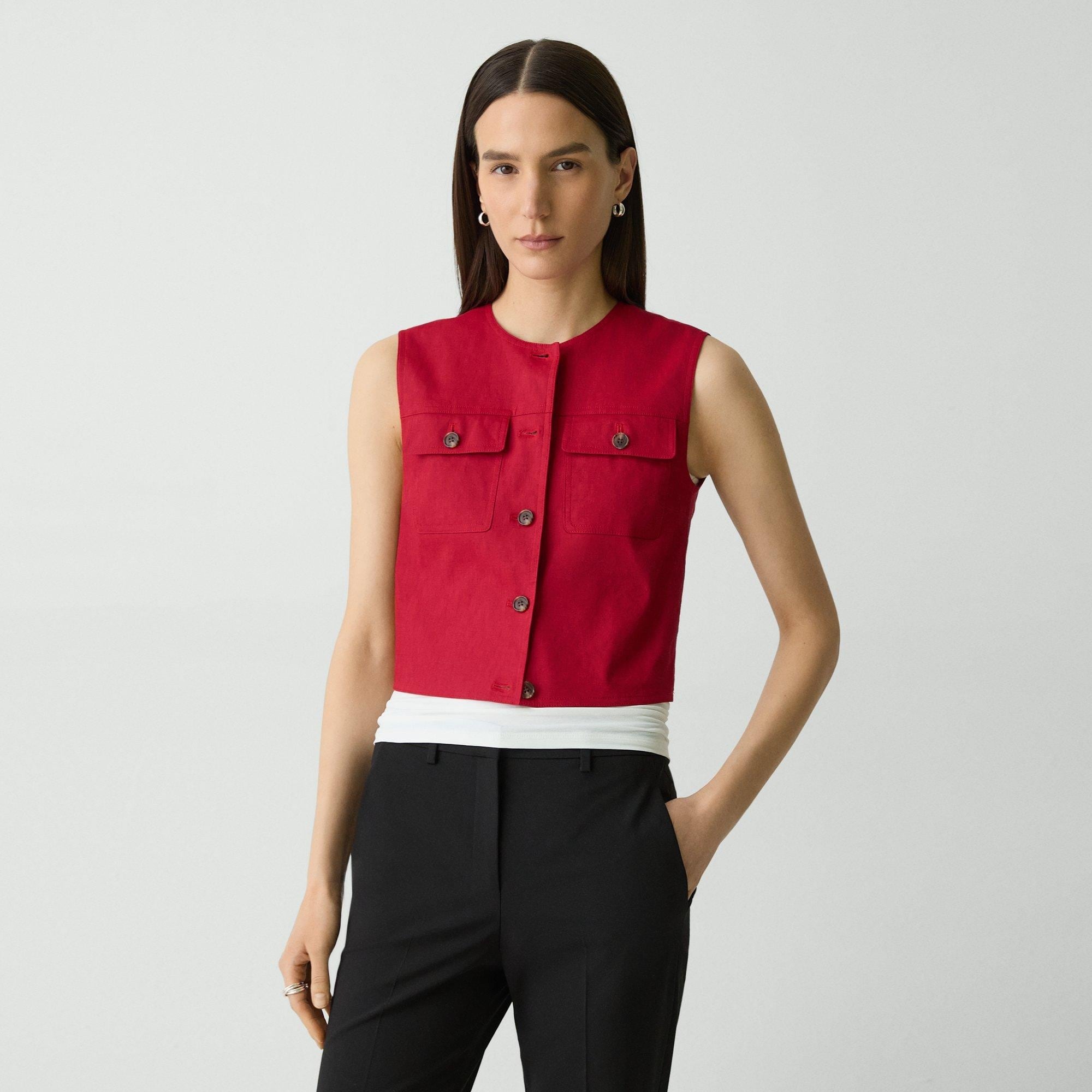 Trucker Vest in Good Linen - 2