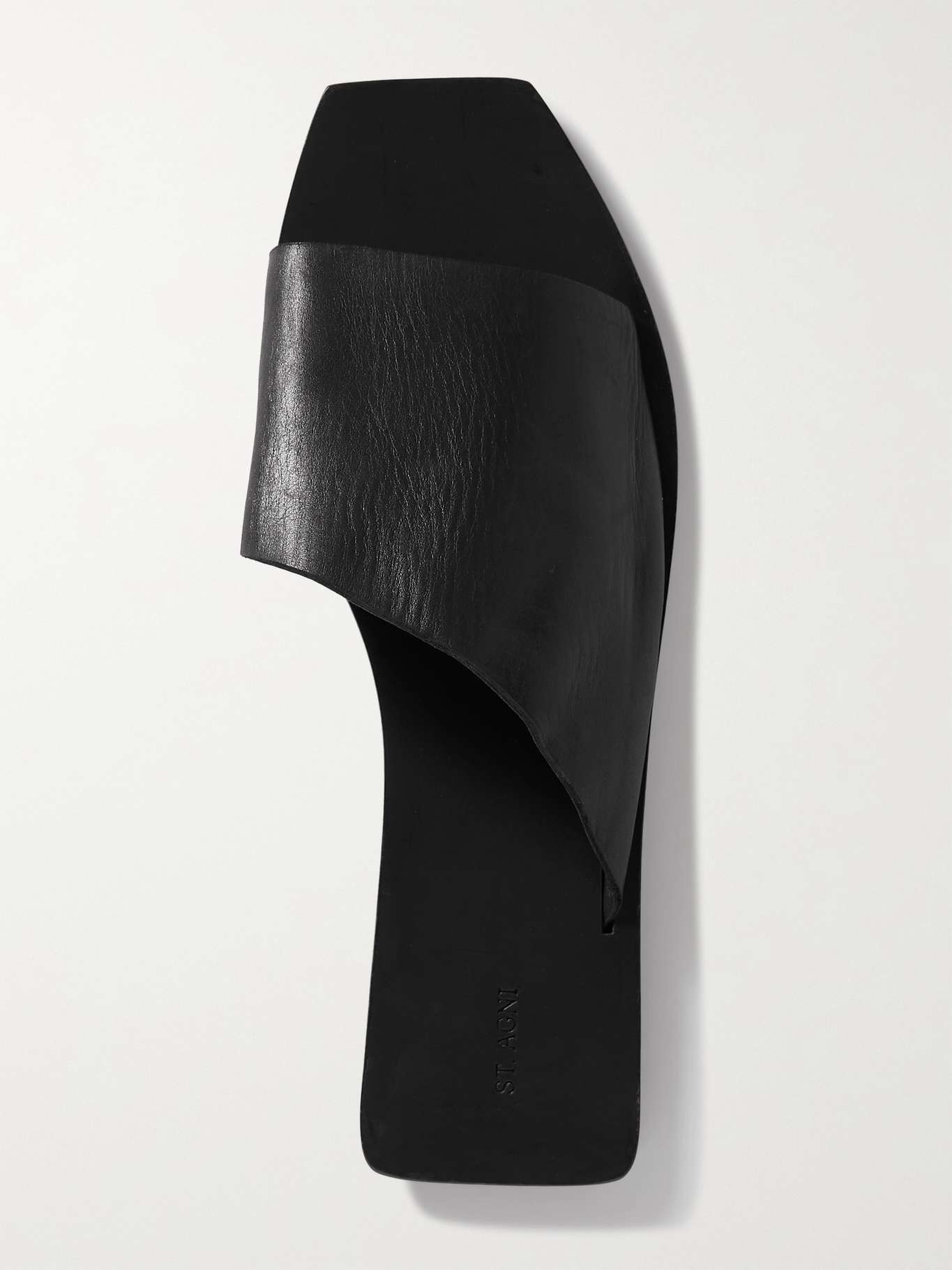 + NET SUSTAIN asymmetric leather slides - 5