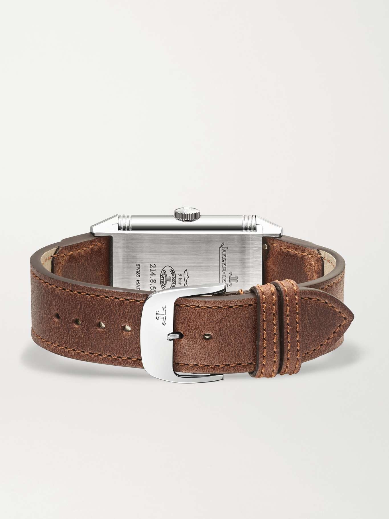 Reverso Classic Los Angeles Limited Edition Hand-Wound 45.6mm stainless steel and leather watch - 7