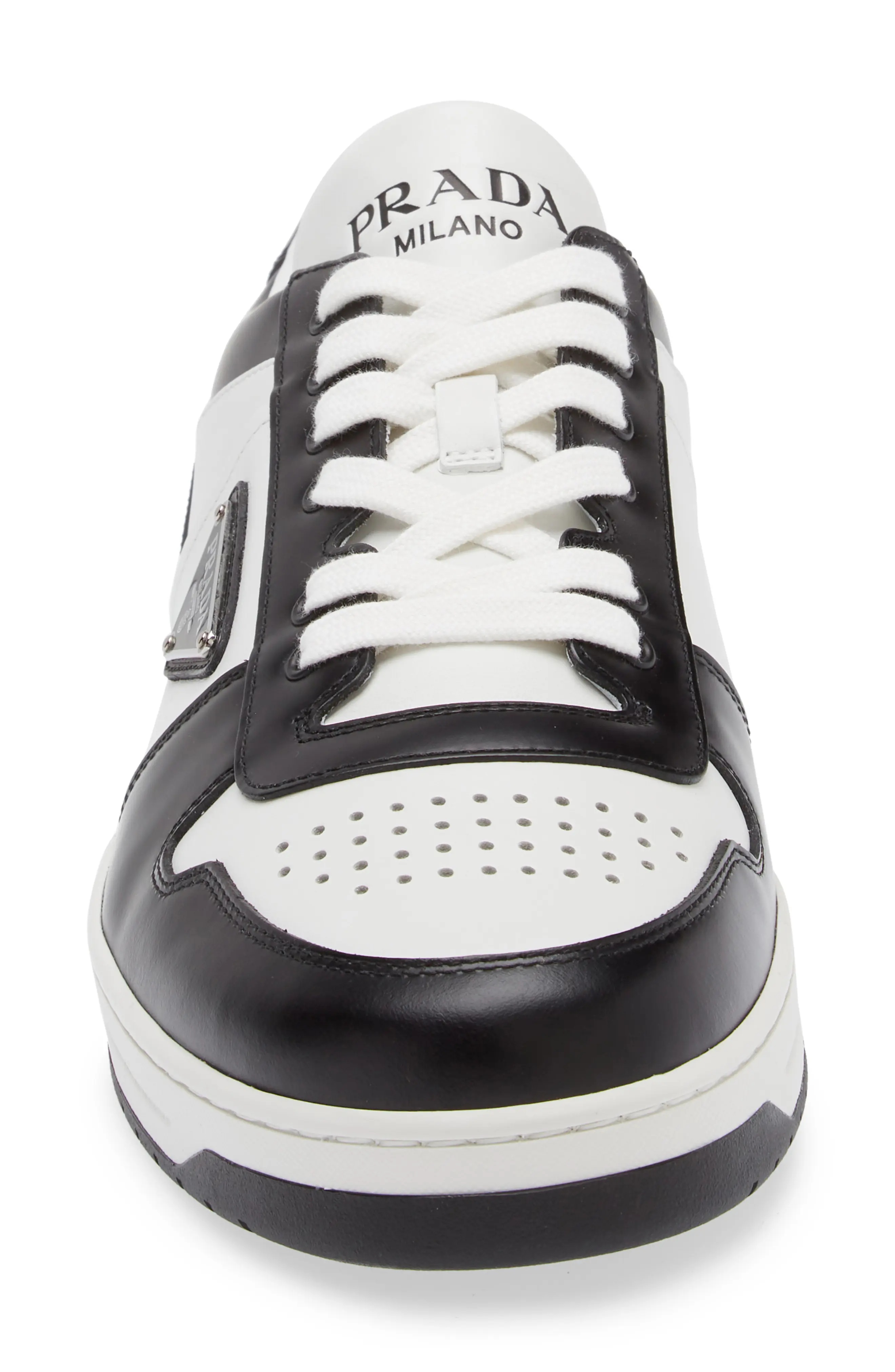 Downtown Logo Low Top Sneaker in Bianco/Nero - 4