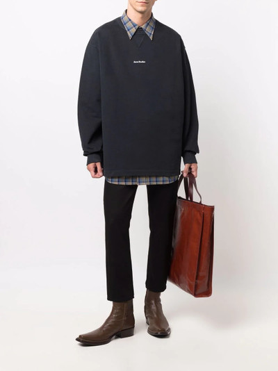 Acne Studios logo-print cotton sweatshirt outlook