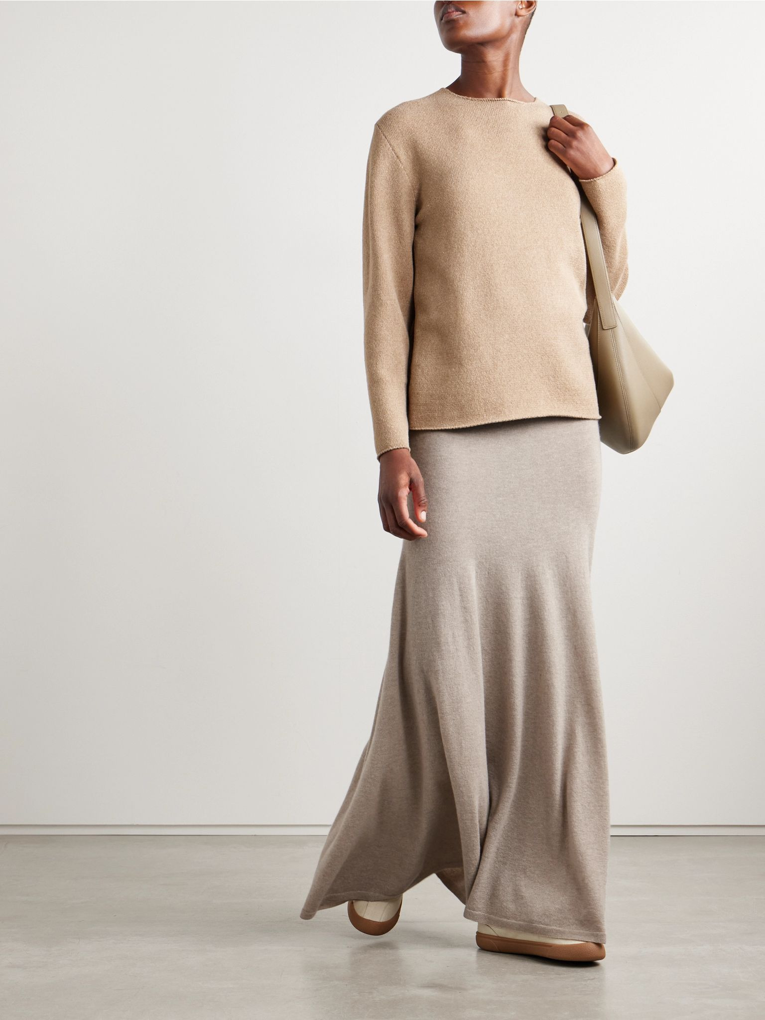 Jovian cashmere maxi skirt Beige - 2