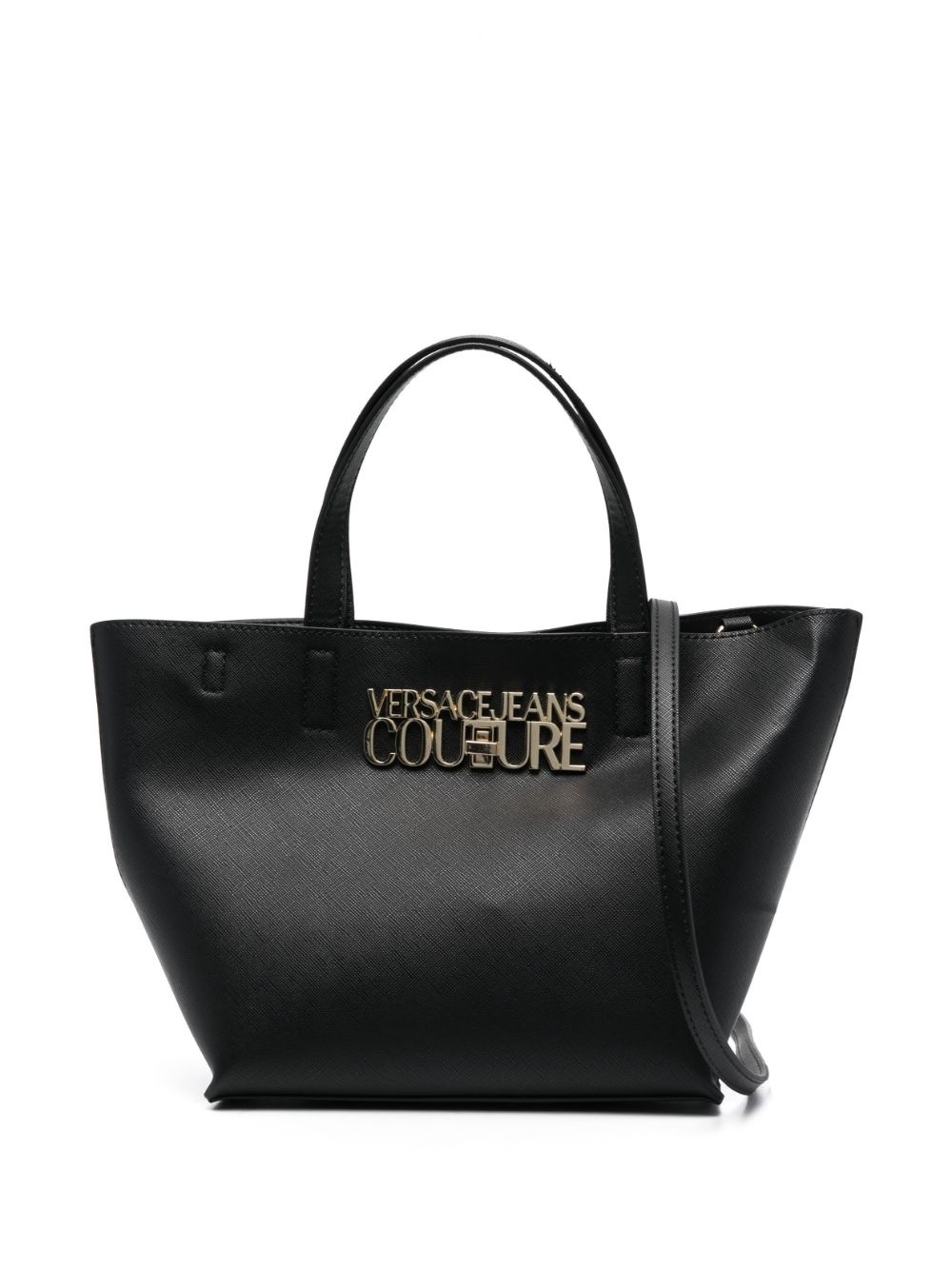 logo-plaque faux-leather tote bag - 1